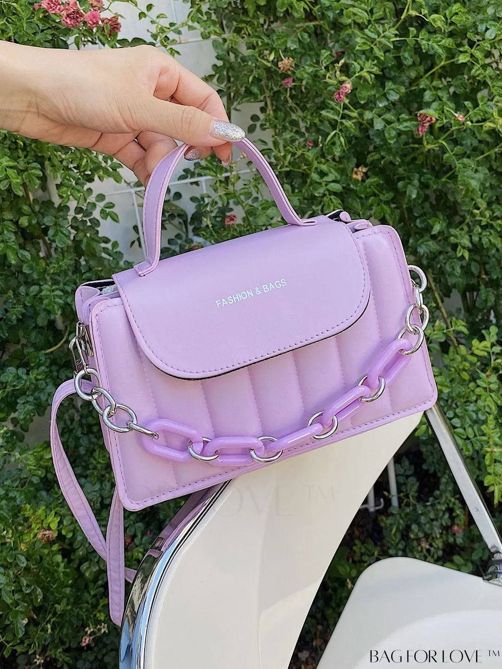 BagForLove - Chic Chain Embellished Compact Satchel