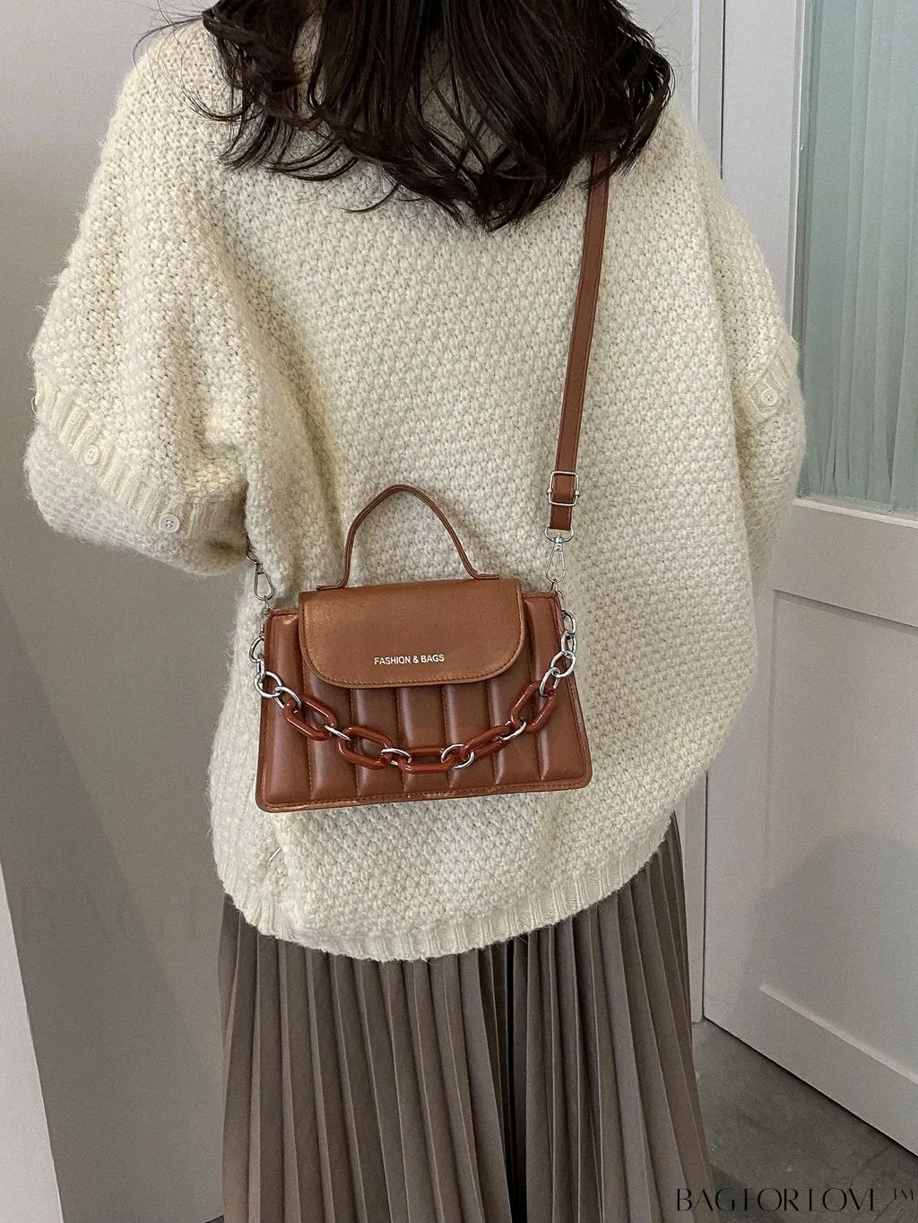 BagForLove - Chic Chain Embellished Compact Satchel