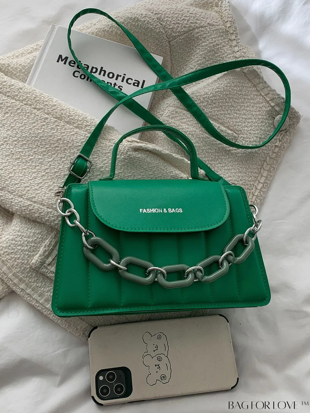 BagForLove - Chic Chain Embellished Compact Satchel
