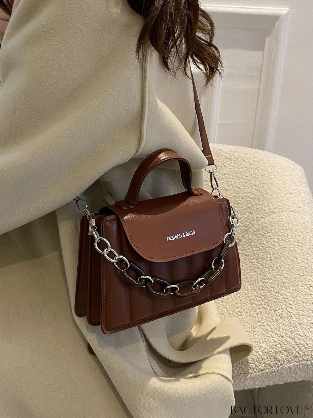 BagForLove - Chic Chain Embellished Compact Satchel