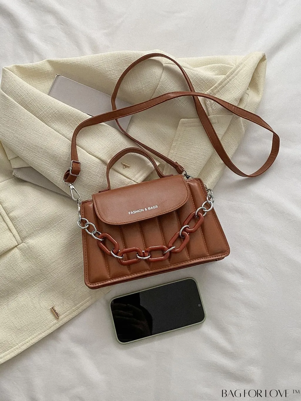 BagForLove - Chic Chain Embellished Compact Satchel