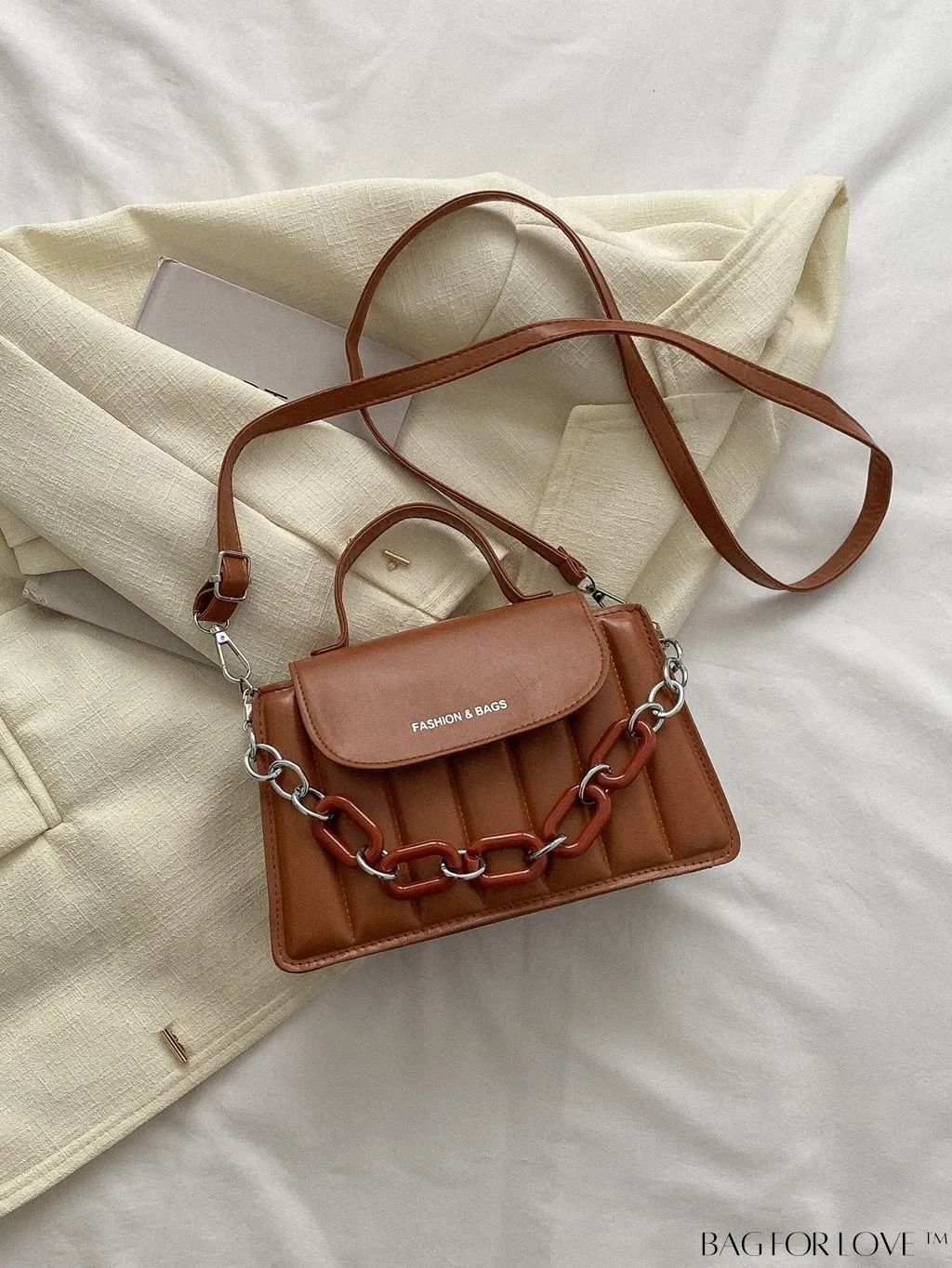 BagForLove - Chic Chain Embellished Compact Satchel