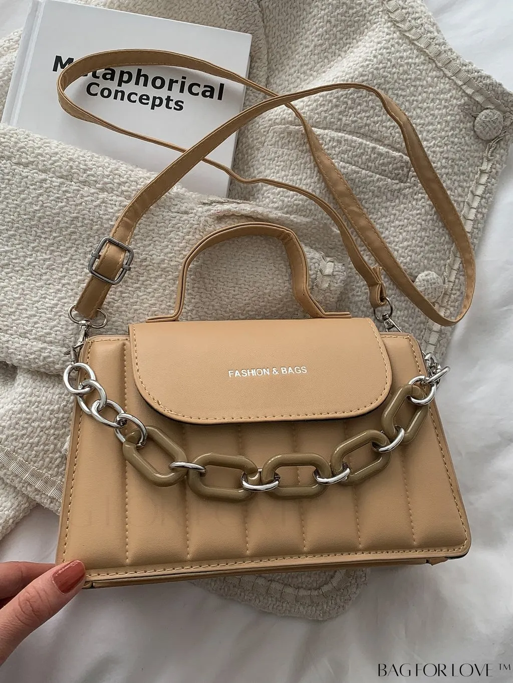 BagForLove - Chic Chain Embellished Compact Satchel