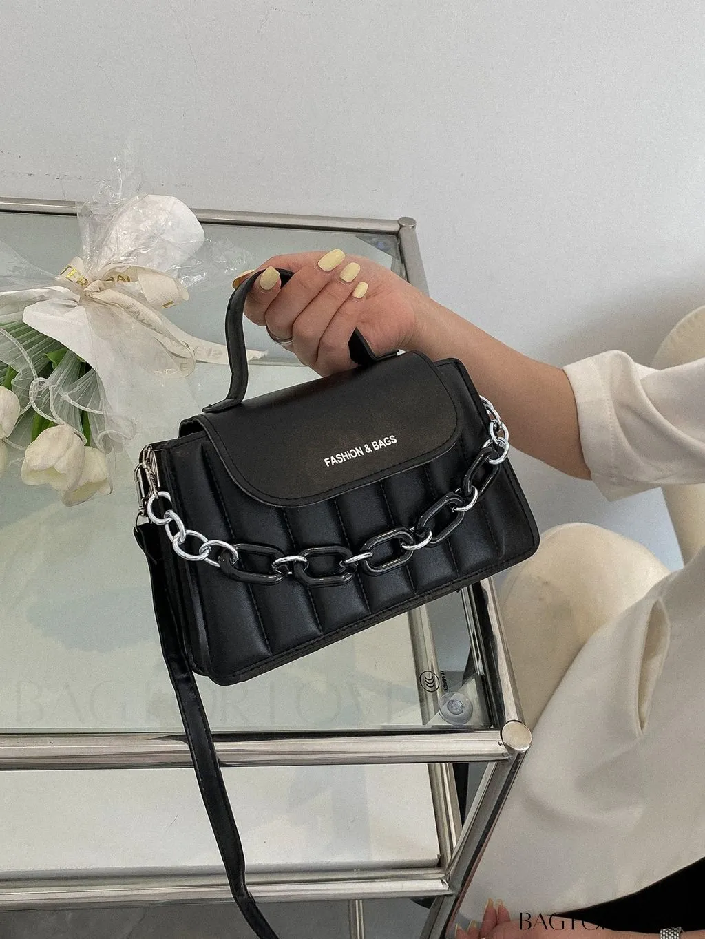 BagForLove - Chic Chain Embellished Compact Satchel