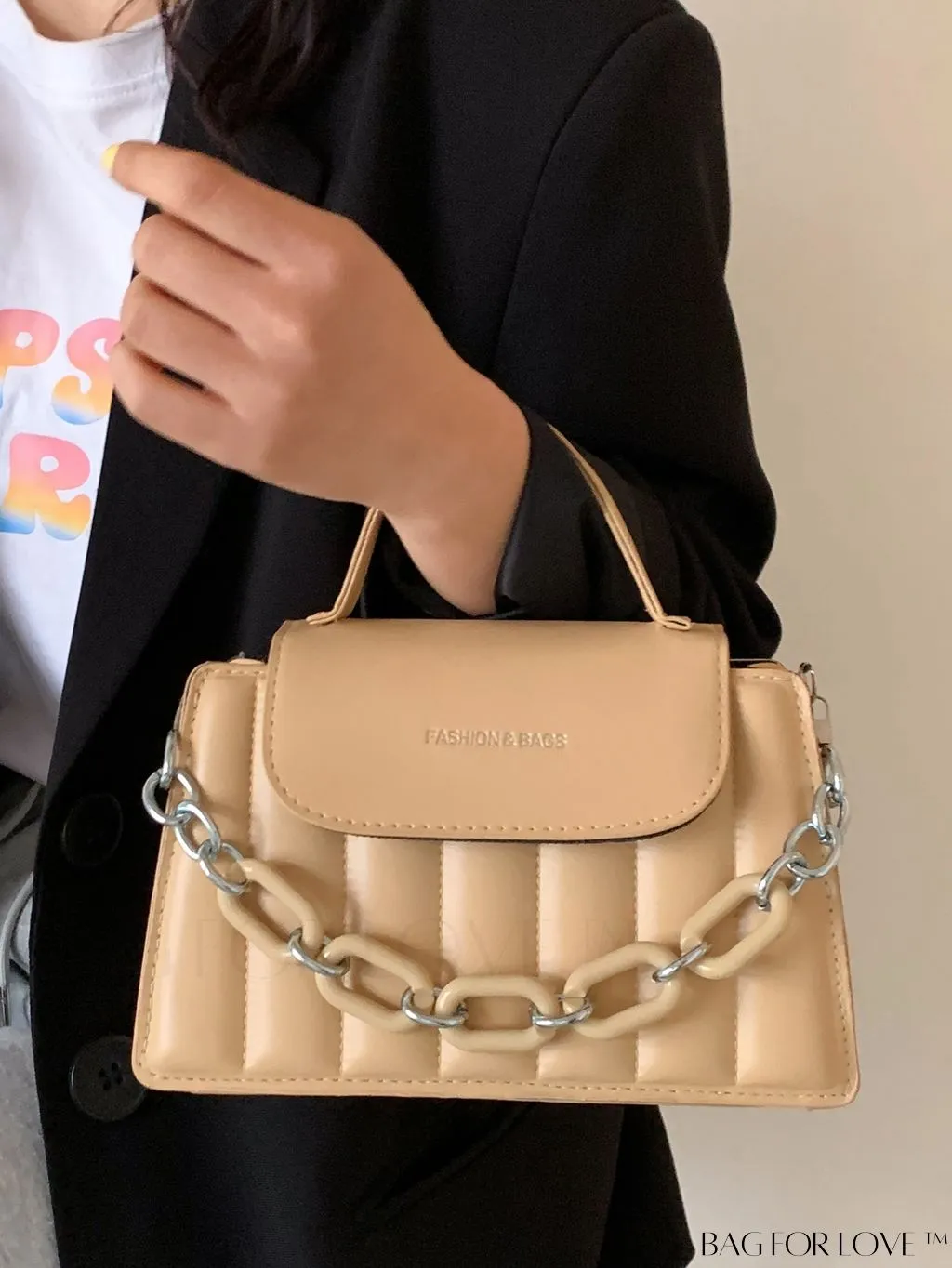 BagForLove - Chic Chain Embellished Compact Satchel