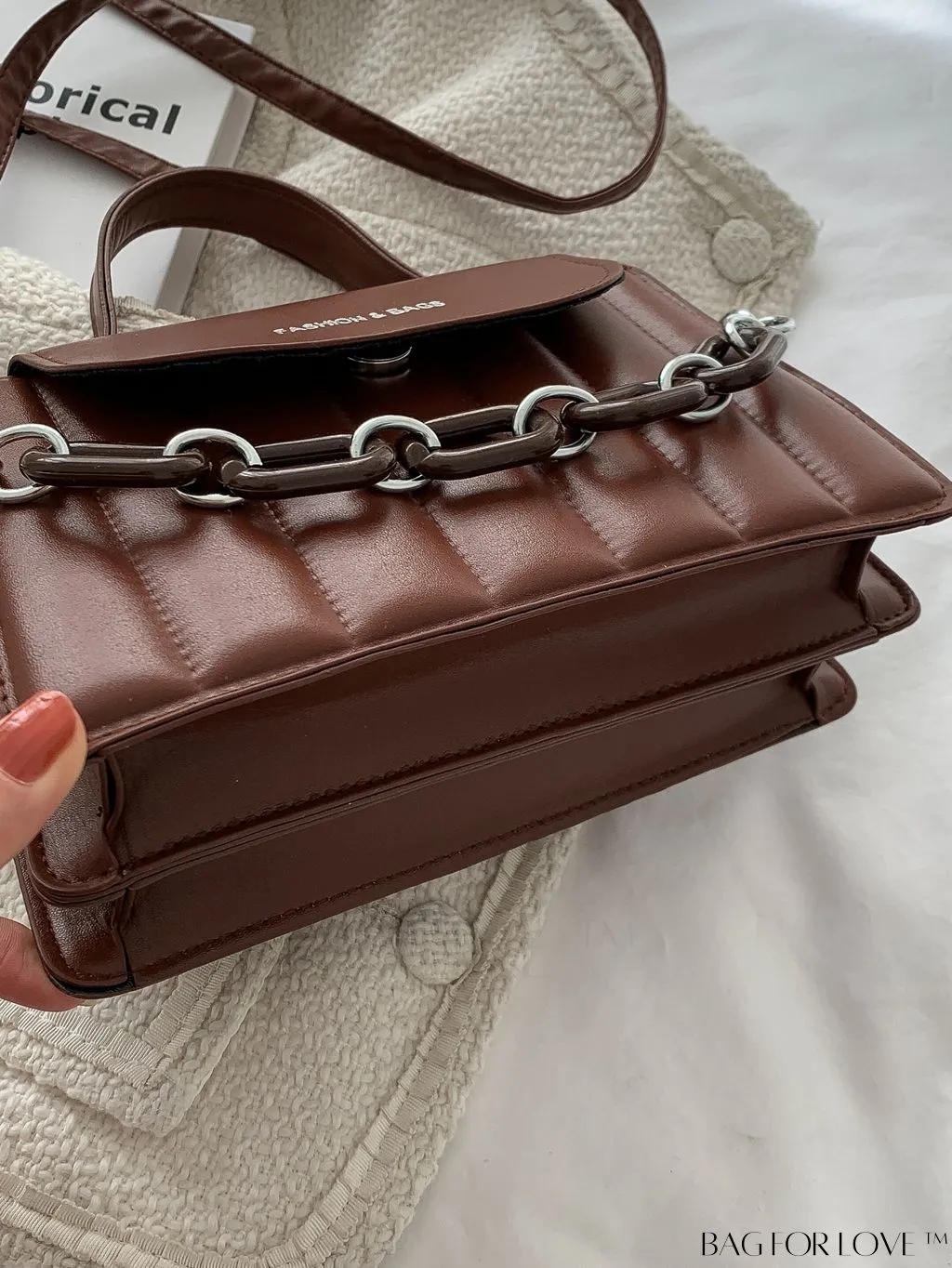 BagForLove - Chic Chain Embellished Compact Satchel