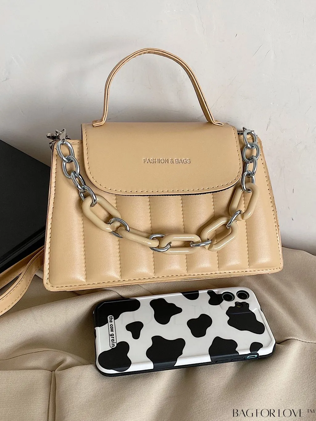 BagForLove - Chic Chain Embellished Compact Satchel