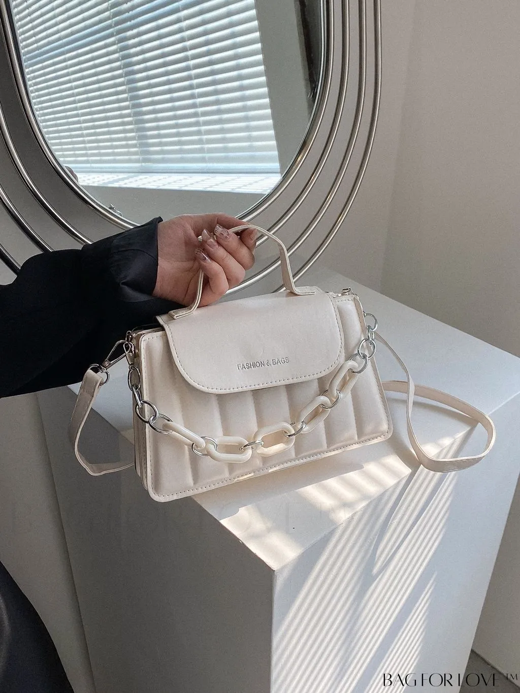 BagForLove - Chic Chain Embellished Compact Satchel
