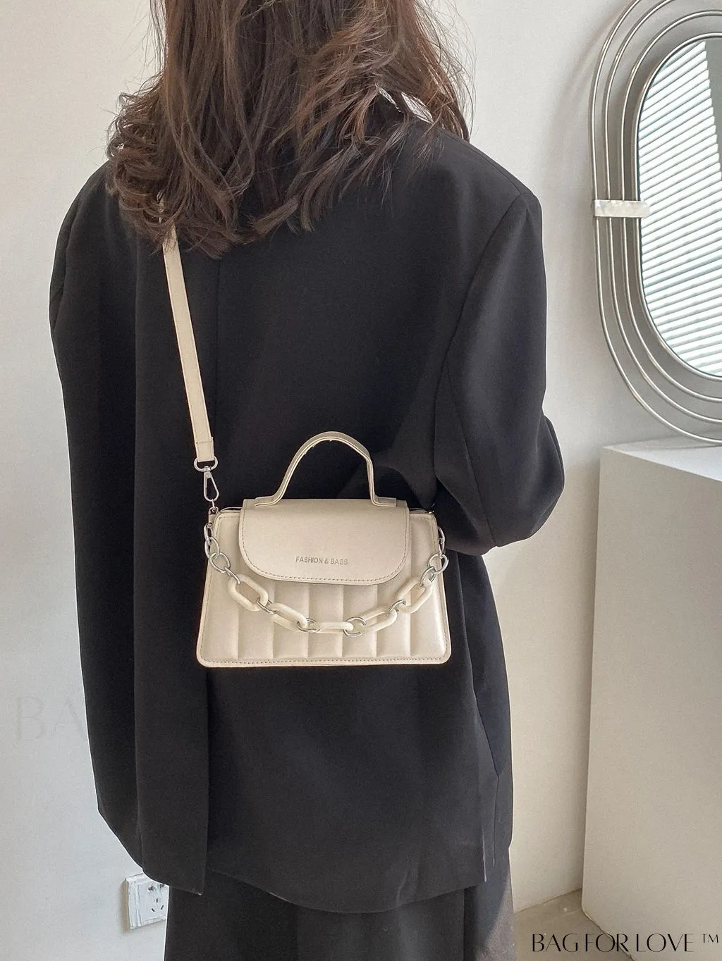 BagForLove - Chic Chain Embellished Compact Satchel