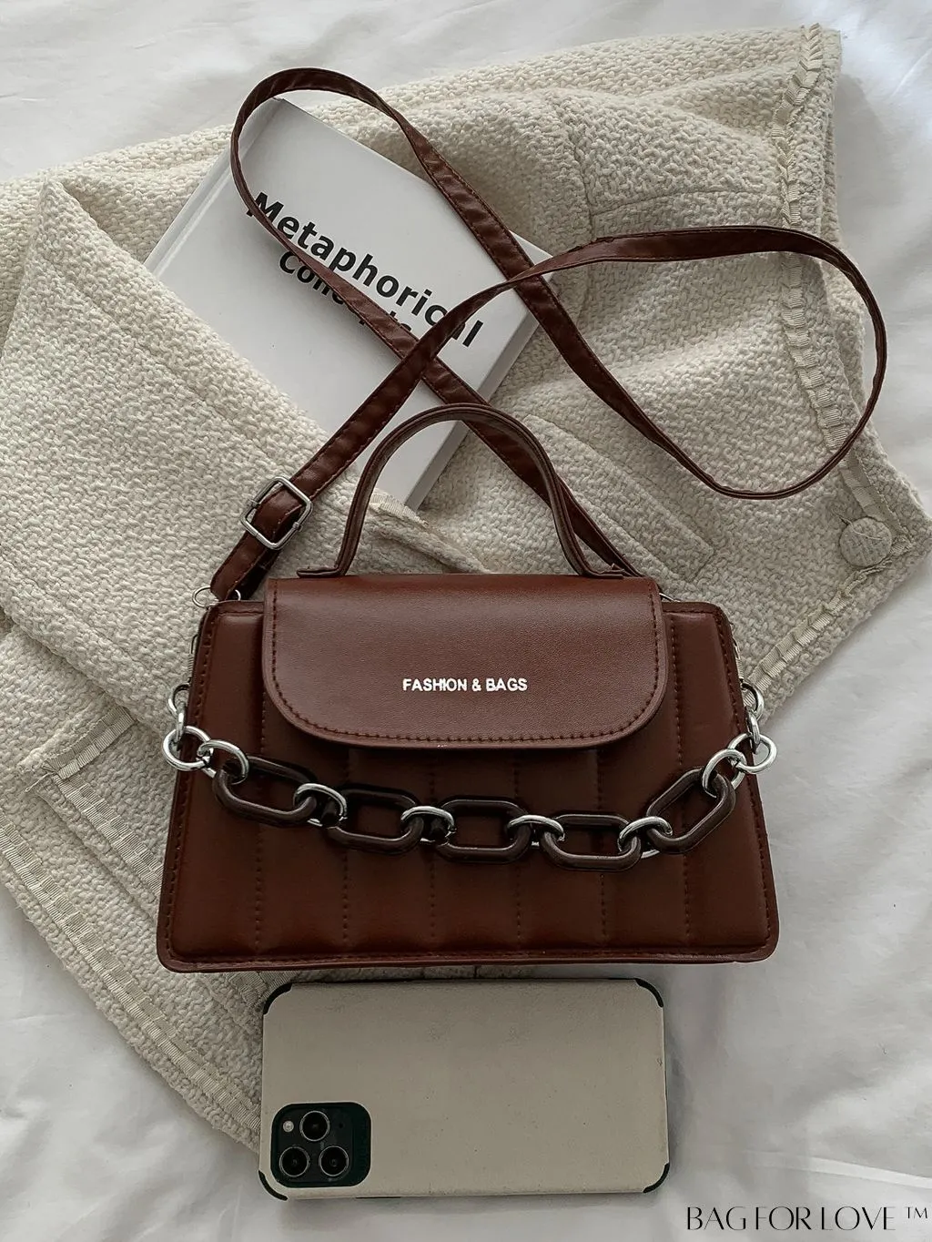 BagForLove - Chic Chain Embellished Compact Satchel