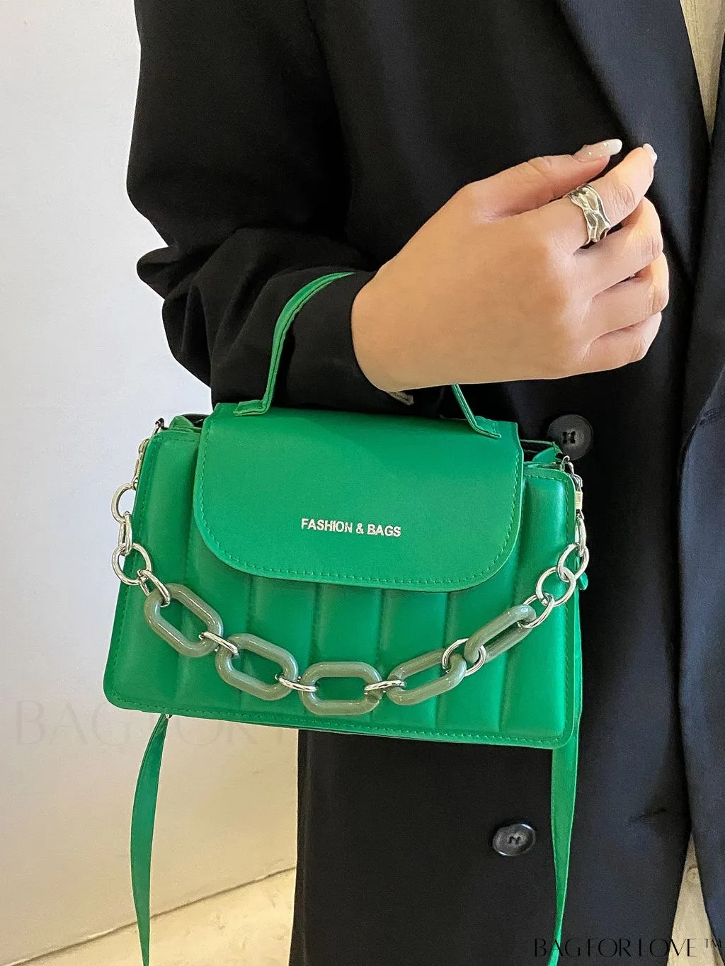 BagForLove - Chic Chain Embellished Compact Satchel