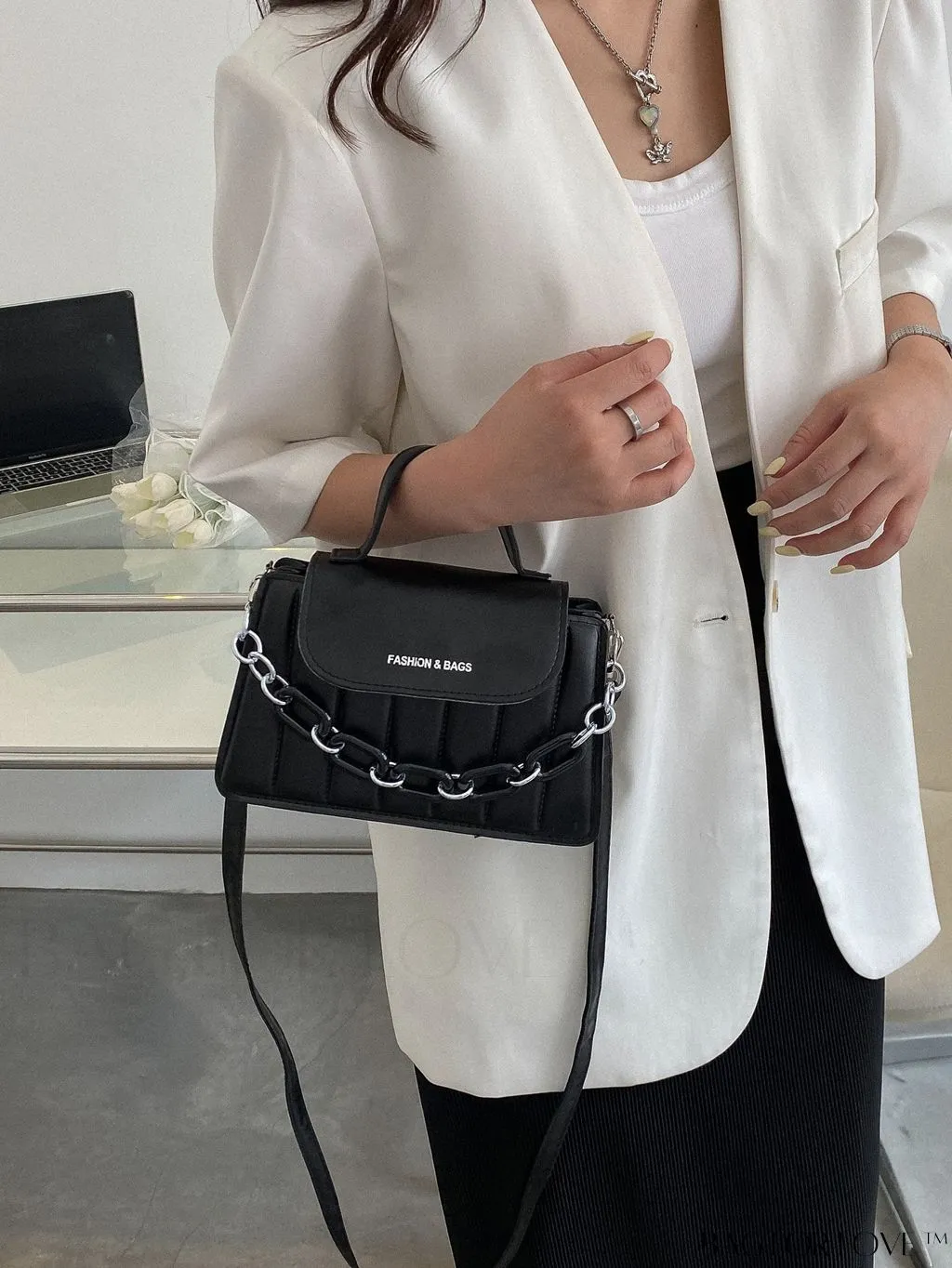 BagForLove - Chic Chain Embellished Compact Satchel