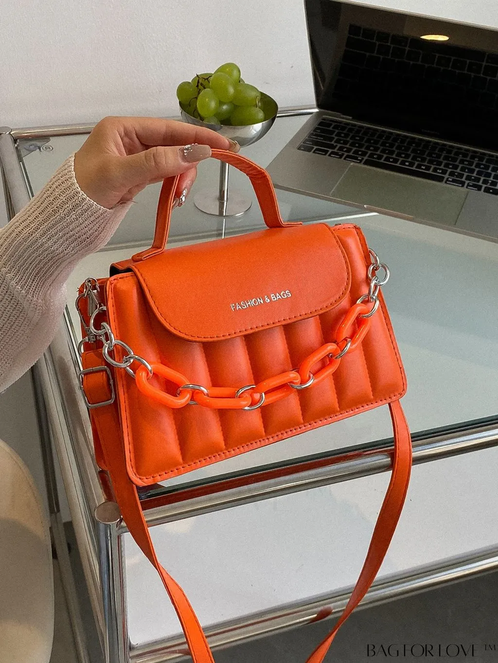 BagForLove - Chic Chain Embellished Compact Satchel
