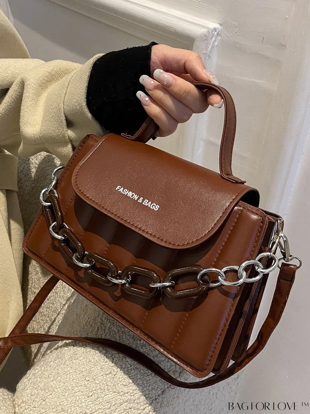 BagForLove - Chic Chain Embellished Compact Satchel