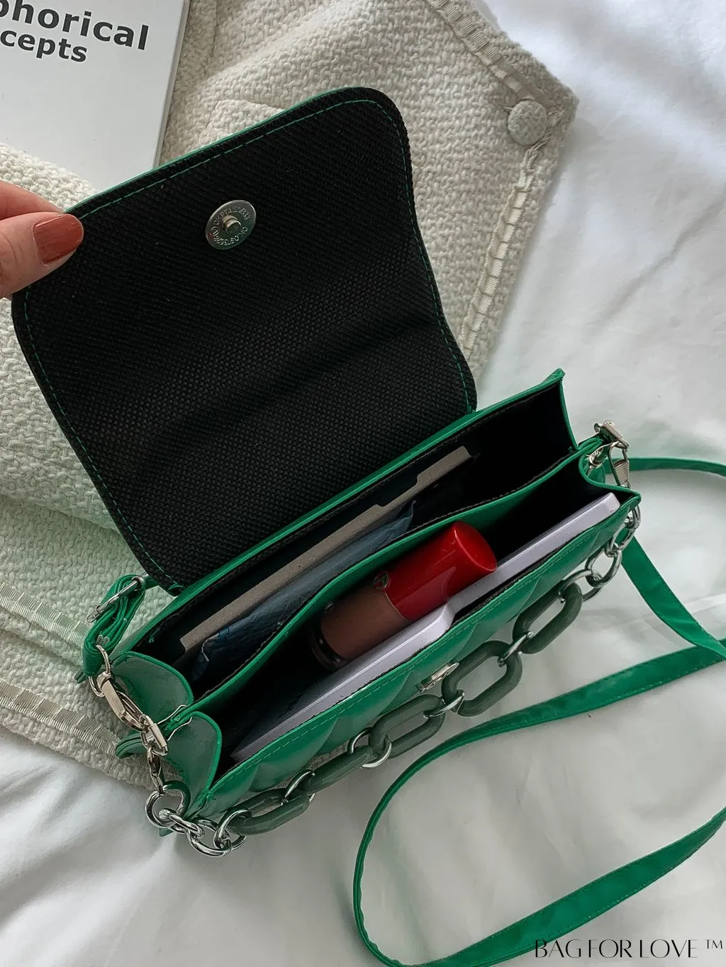 BagForLove - Chic Chain Embellished Compact Satchel