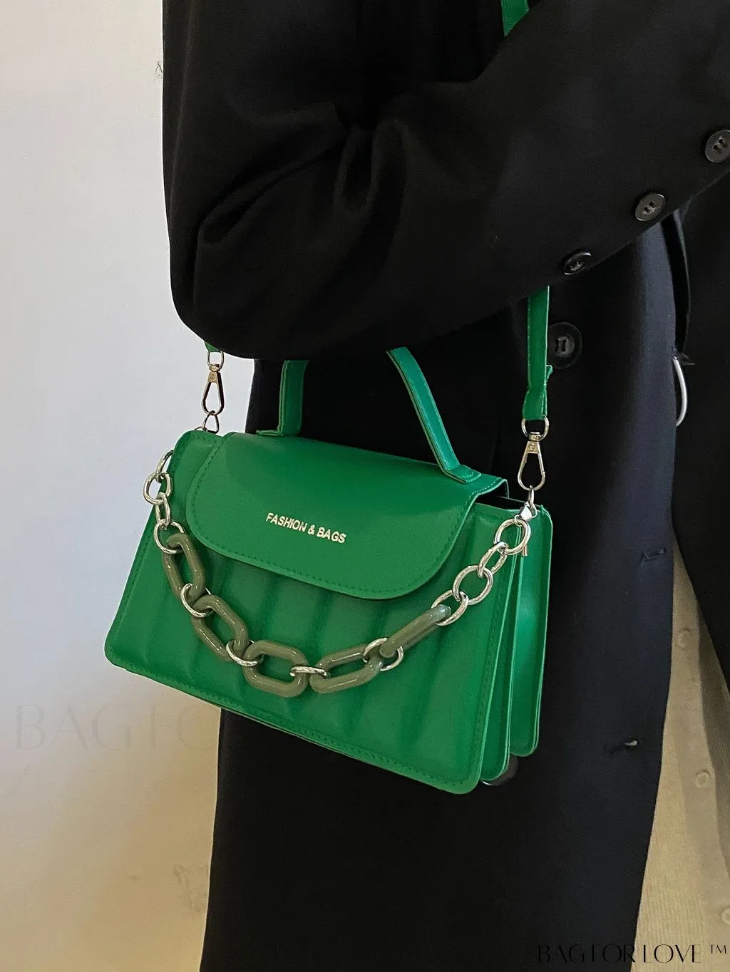BagForLove - Chic Chain Embellished Compact Satchel