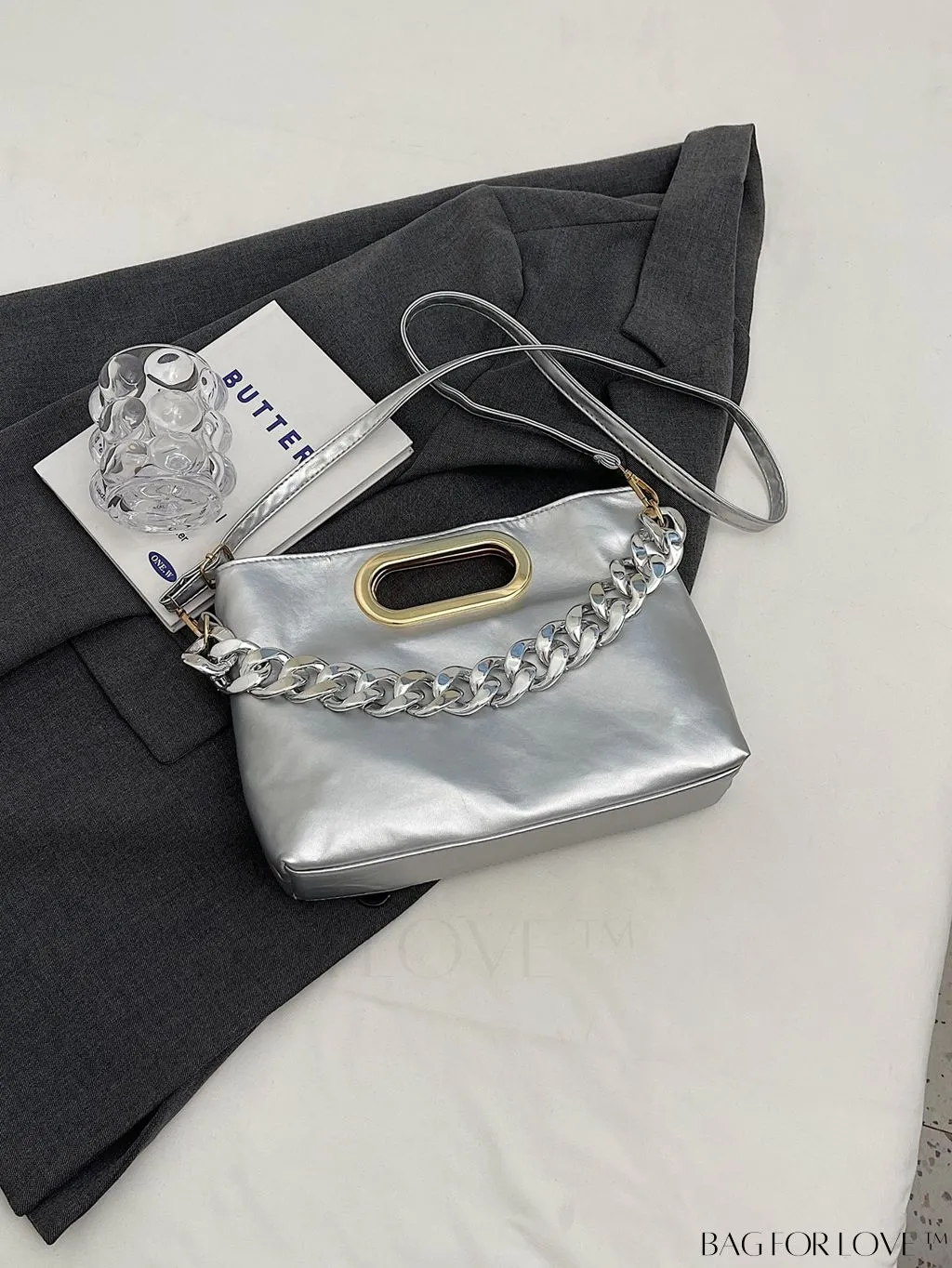 BagForLove - Chic Chain-Embellished Crossbody Bag - A Fashionable Delight