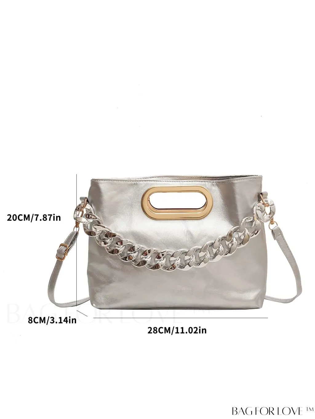 BagForLove - Chic Chain-Embellished Crossbody Bag - A Fashionable Delight
