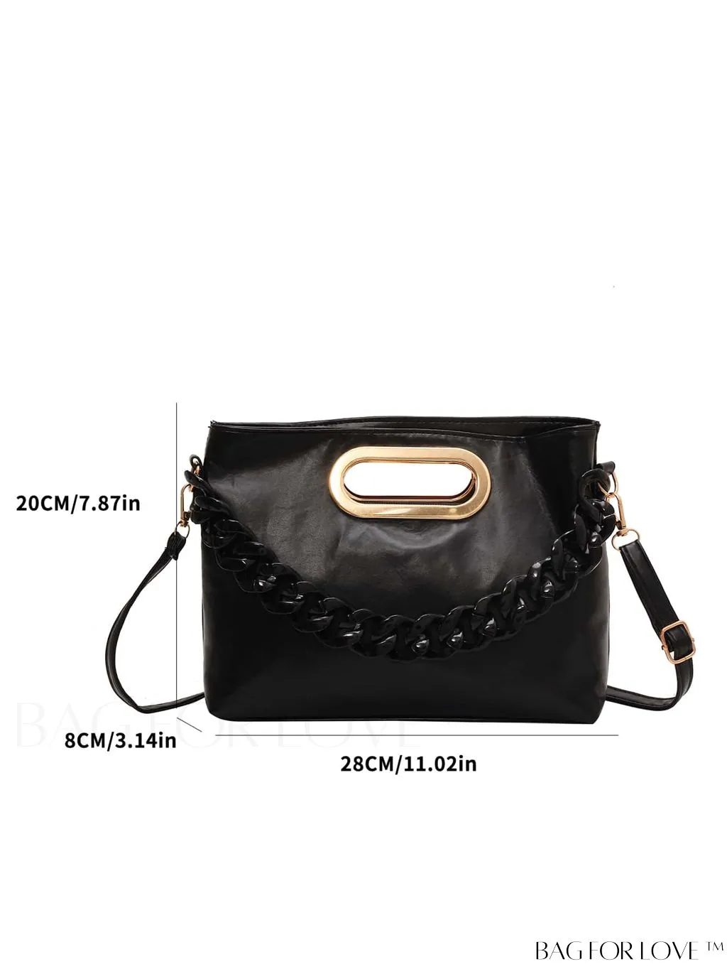 BagForLove - Chic Chain-Embellished Crossbody Bag - A Fashionable Delight