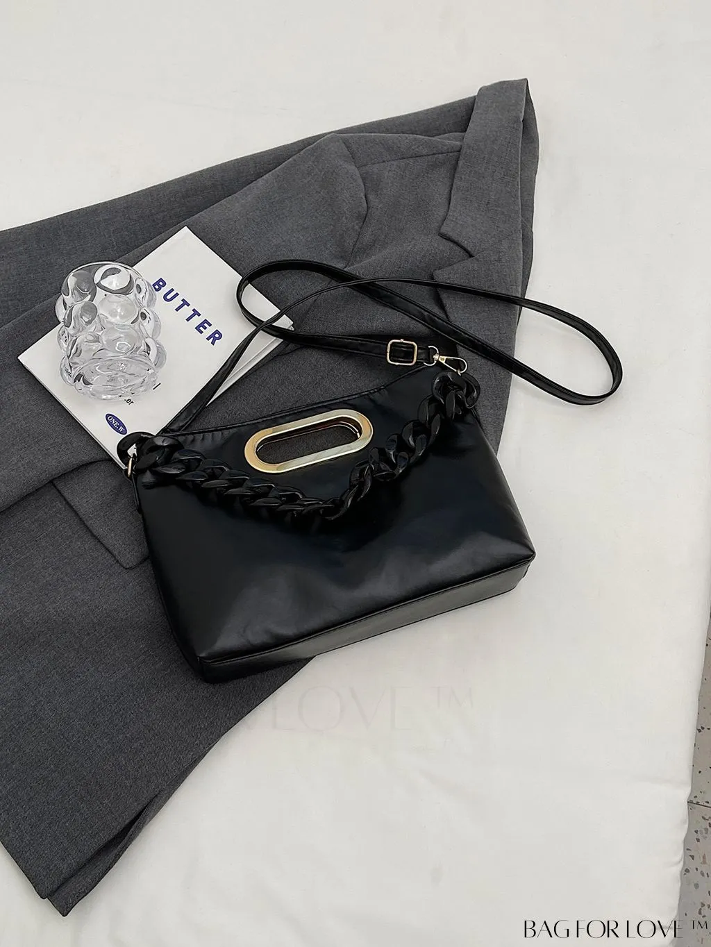 BagForLove - Chic Chain-Embellished Crossbody Bag - A Fashionable Delight