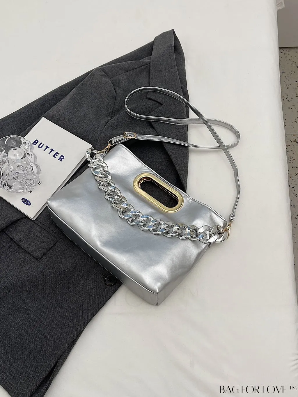 BagForLove - Chic Chain-Embellished Crossbody Bag - A Fashionable Delight