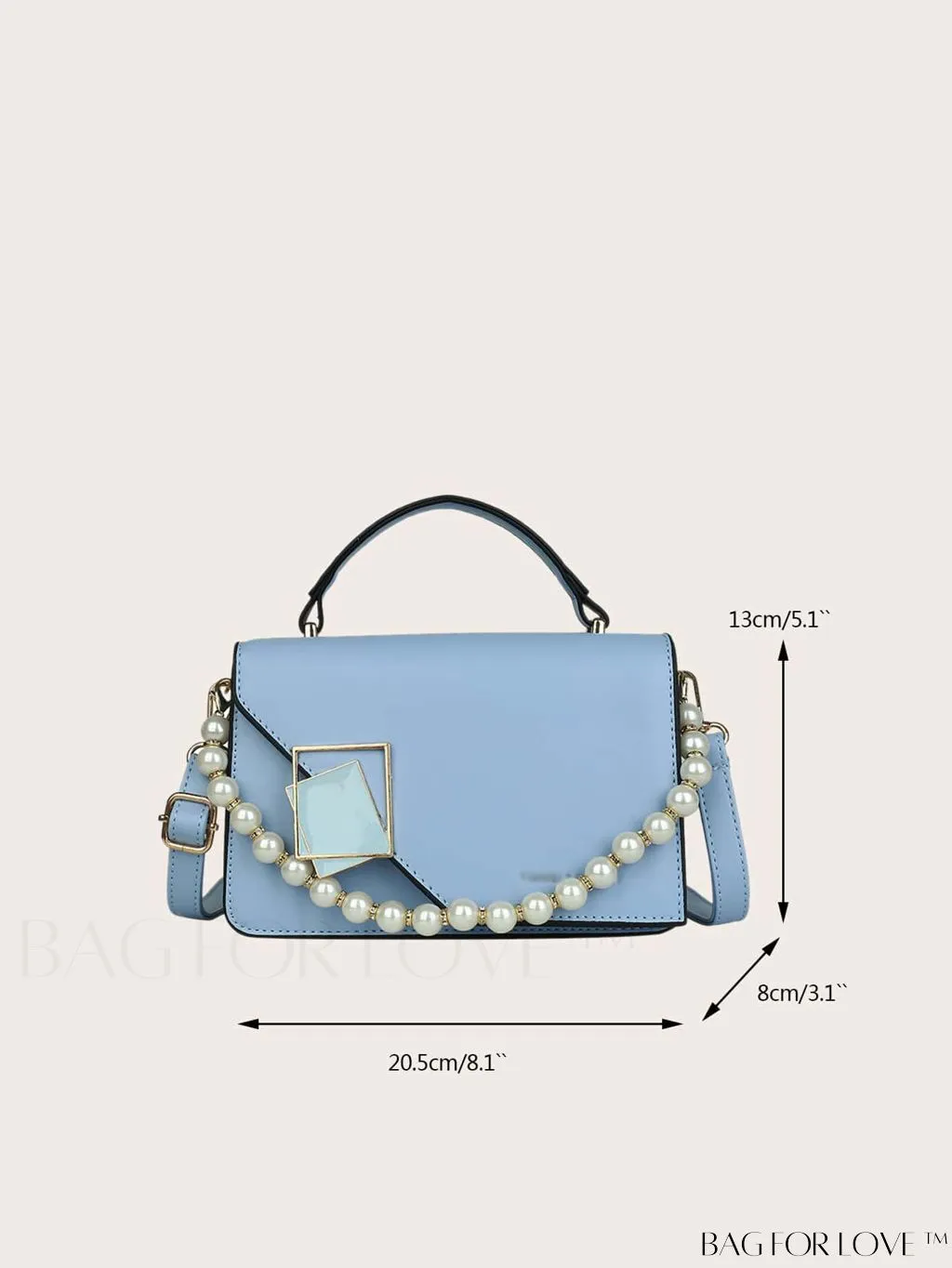 BagForLove - Chic Flap Top Handle Mini Square Bag with Metal Chain Accents