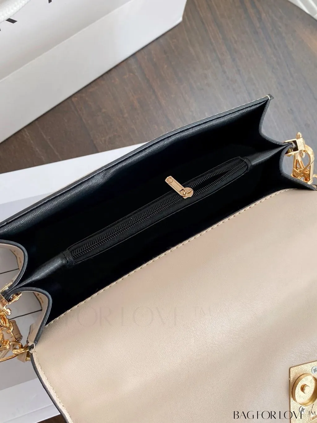 BagForLove - Chic Flap Top Handle Mini Square Bag with Metal Chain Accents