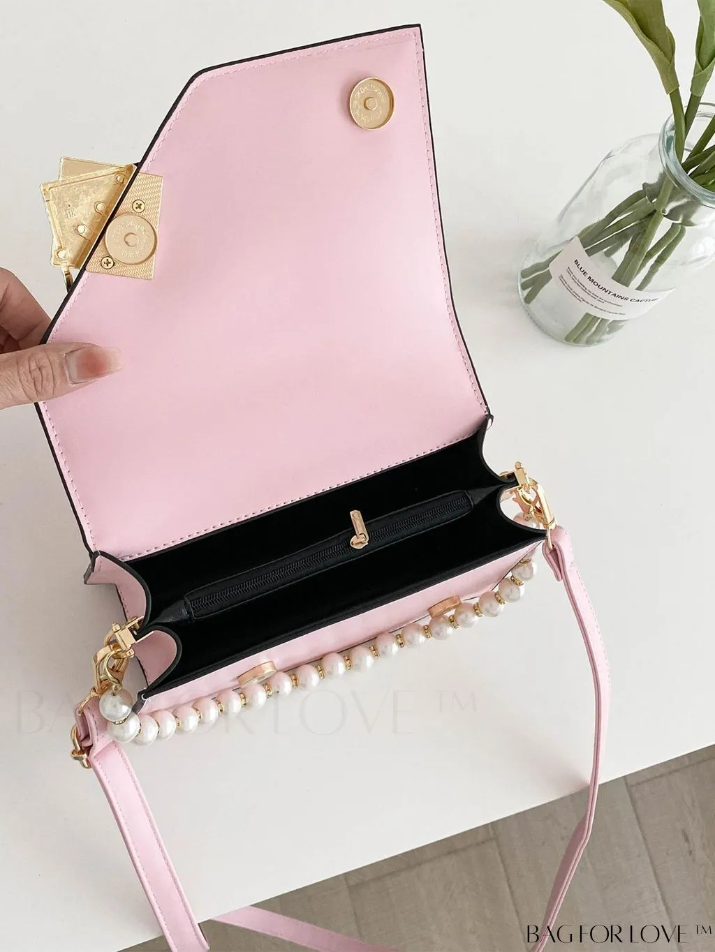 BagForLove - Chic Flap Top Handle Mini Square Bag with Metal Chain Accents