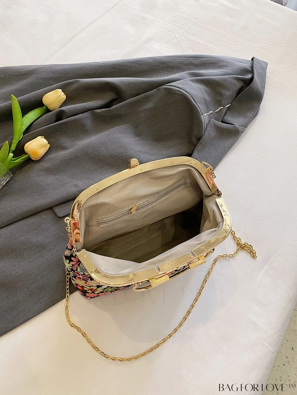 BagForLove - Chic Floral Clutch with Chain Strap