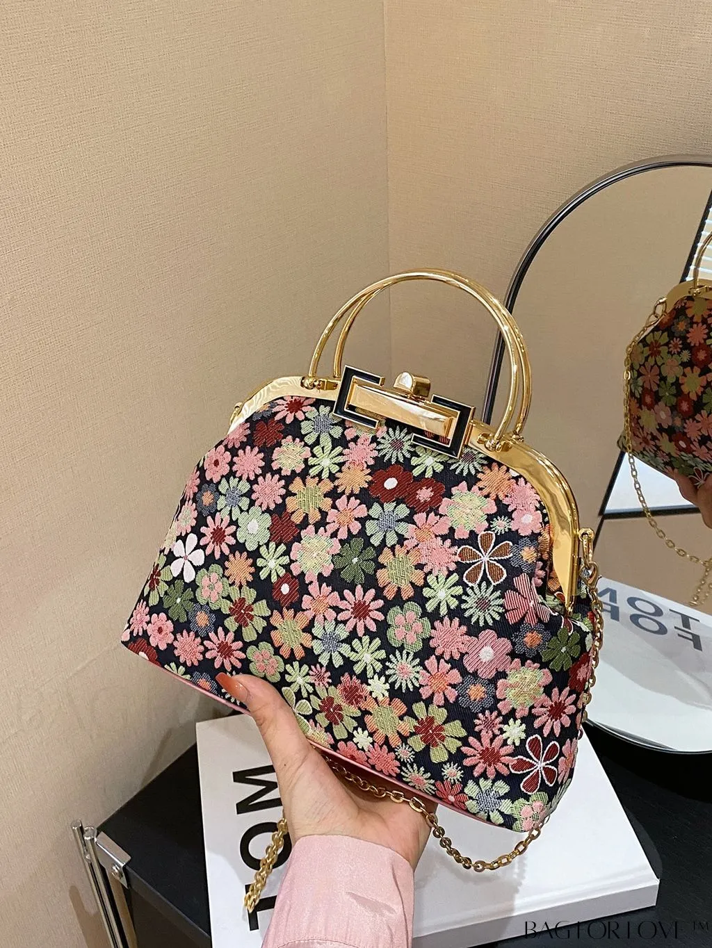 BagForLove - Chic Floral Clutch with Chain Strap