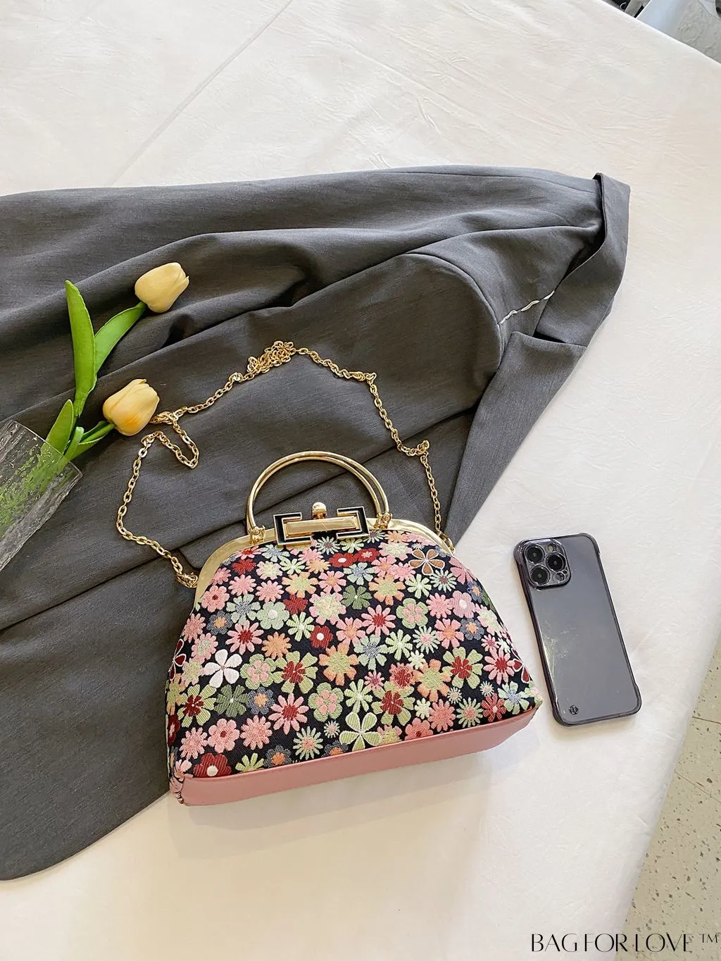 BagForLove - Chic Floral Clutch with Chain Strap