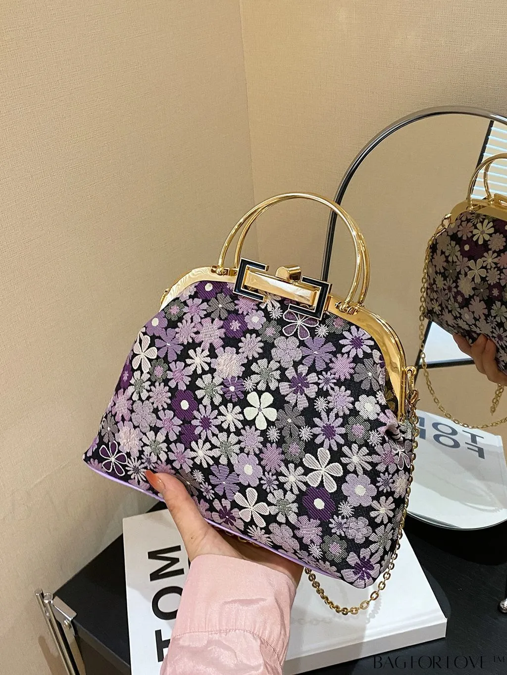 BagForLove - Chic Floral Clutch with Chain Strap