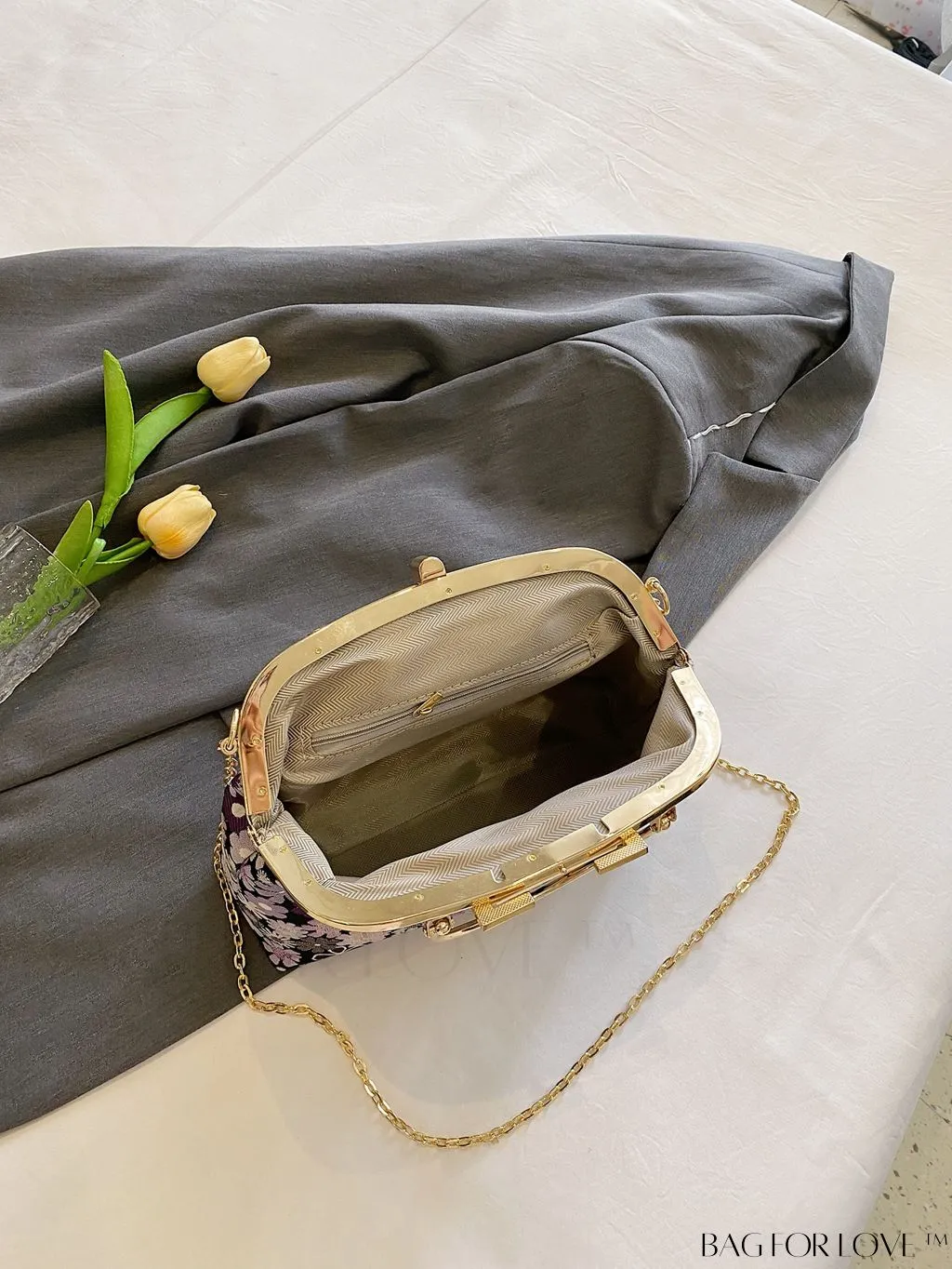 BagForLove - Chic Floral Clutch with Chain Strap