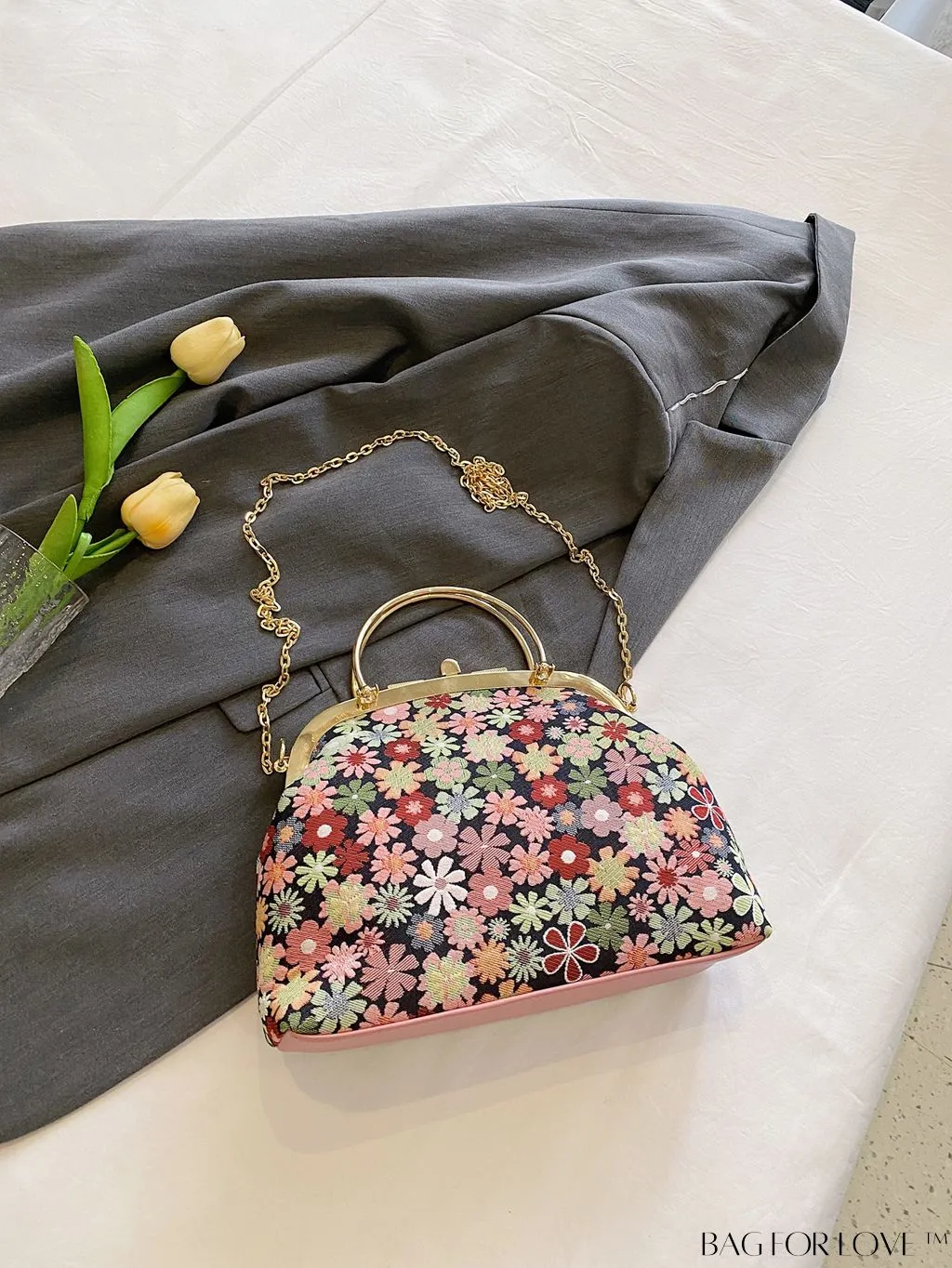 BagForLove - Chic Floral Clutch with Chain Strap
