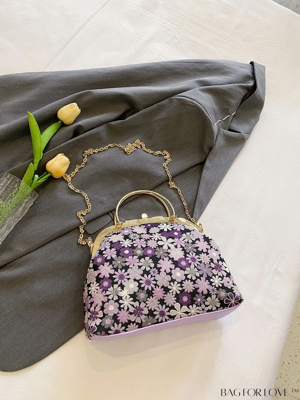 BagForLove - Chic Floral Clutch with Chain Strap