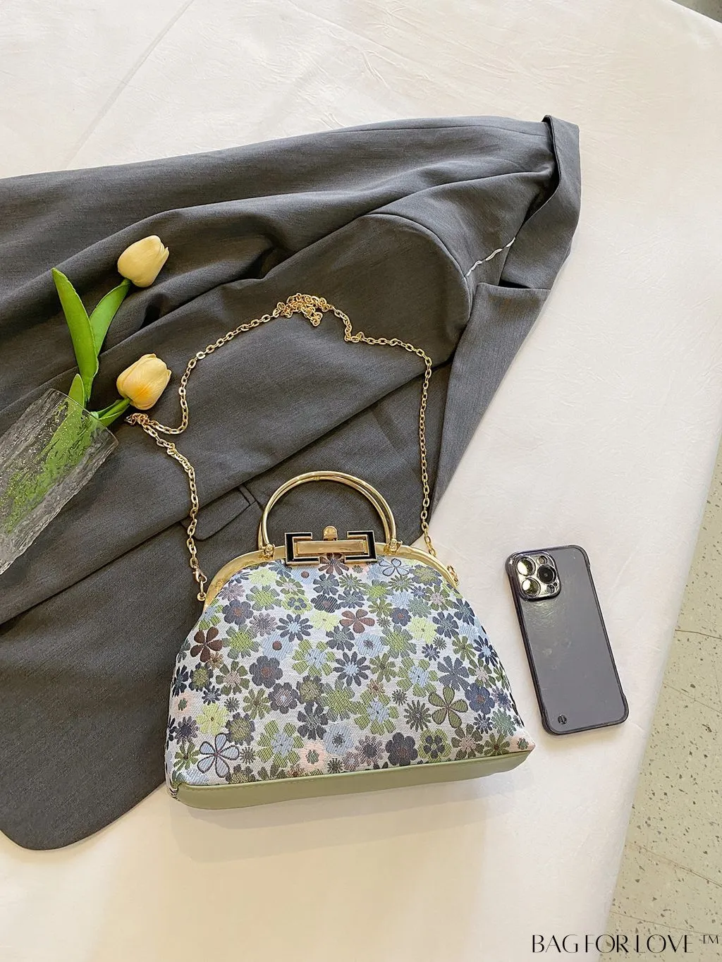 BagForLove - Chic Floral Clutch with Chain Strap