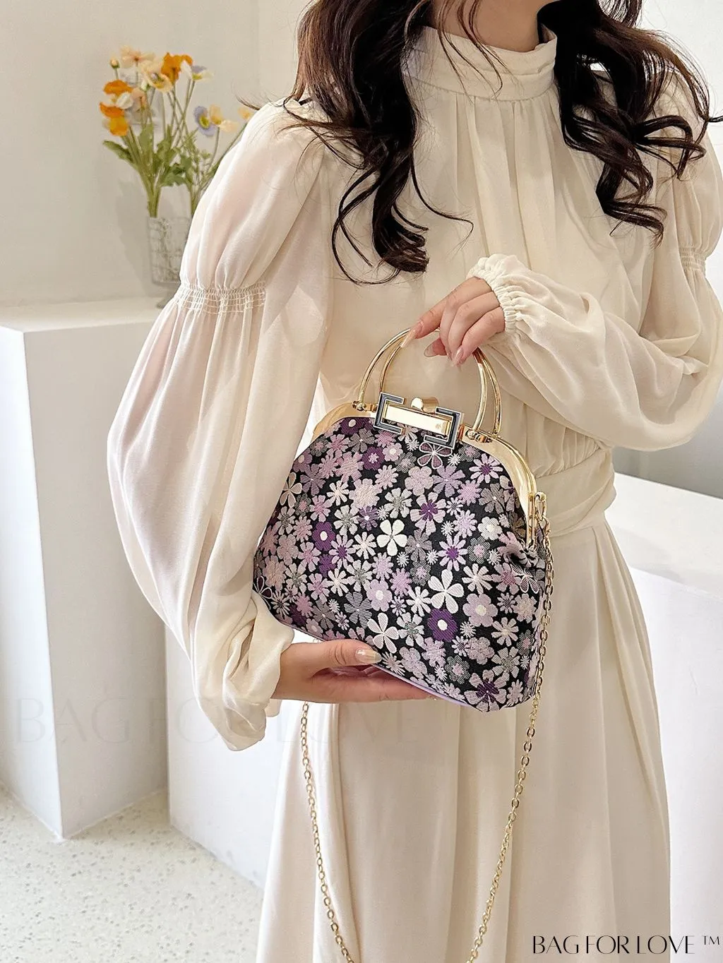 BagForLove - Chic Floral Clutch with Chain Strap