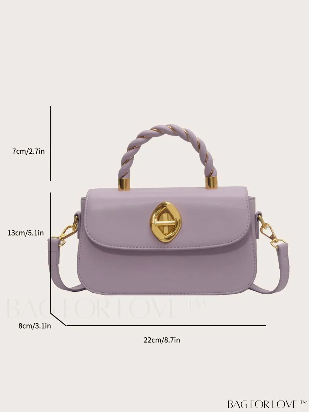 BagForLove - Chic Twist Lock Tote with Stylish Solid Color Finish