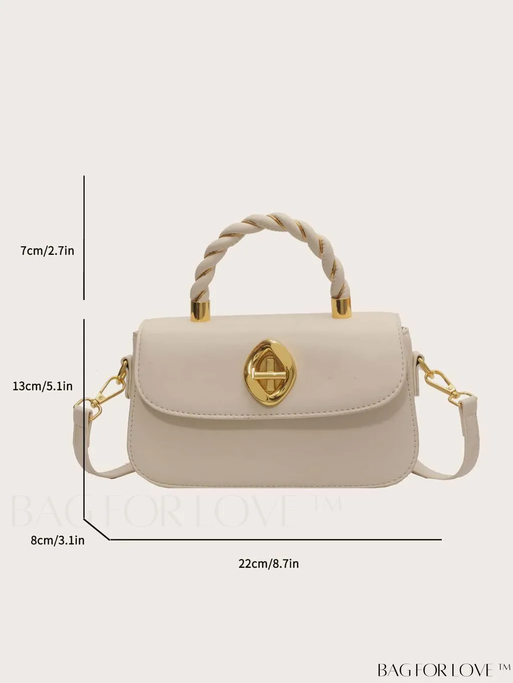 BagForLove - Chic Twist Lock Tote with Stylish Solid Color Finish