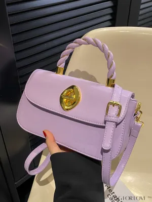 BagForLove - Chic Twist Lock Tote with Stylish Solid Color Finish