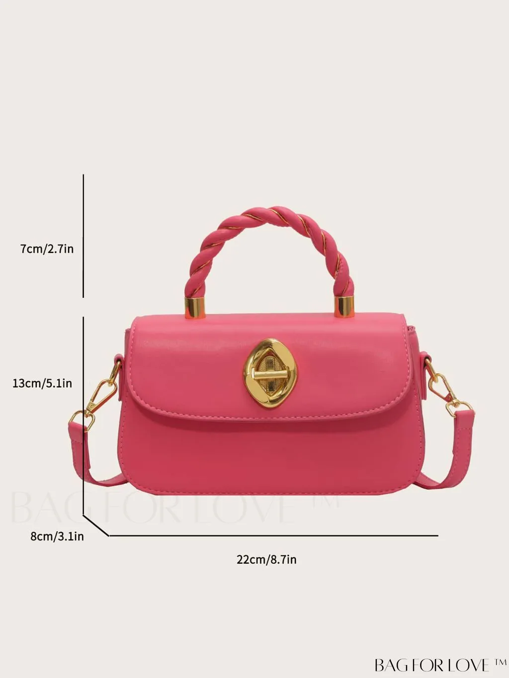 BagForLove - Chic Twist Lock Tote with Stylish Solid Color Finish