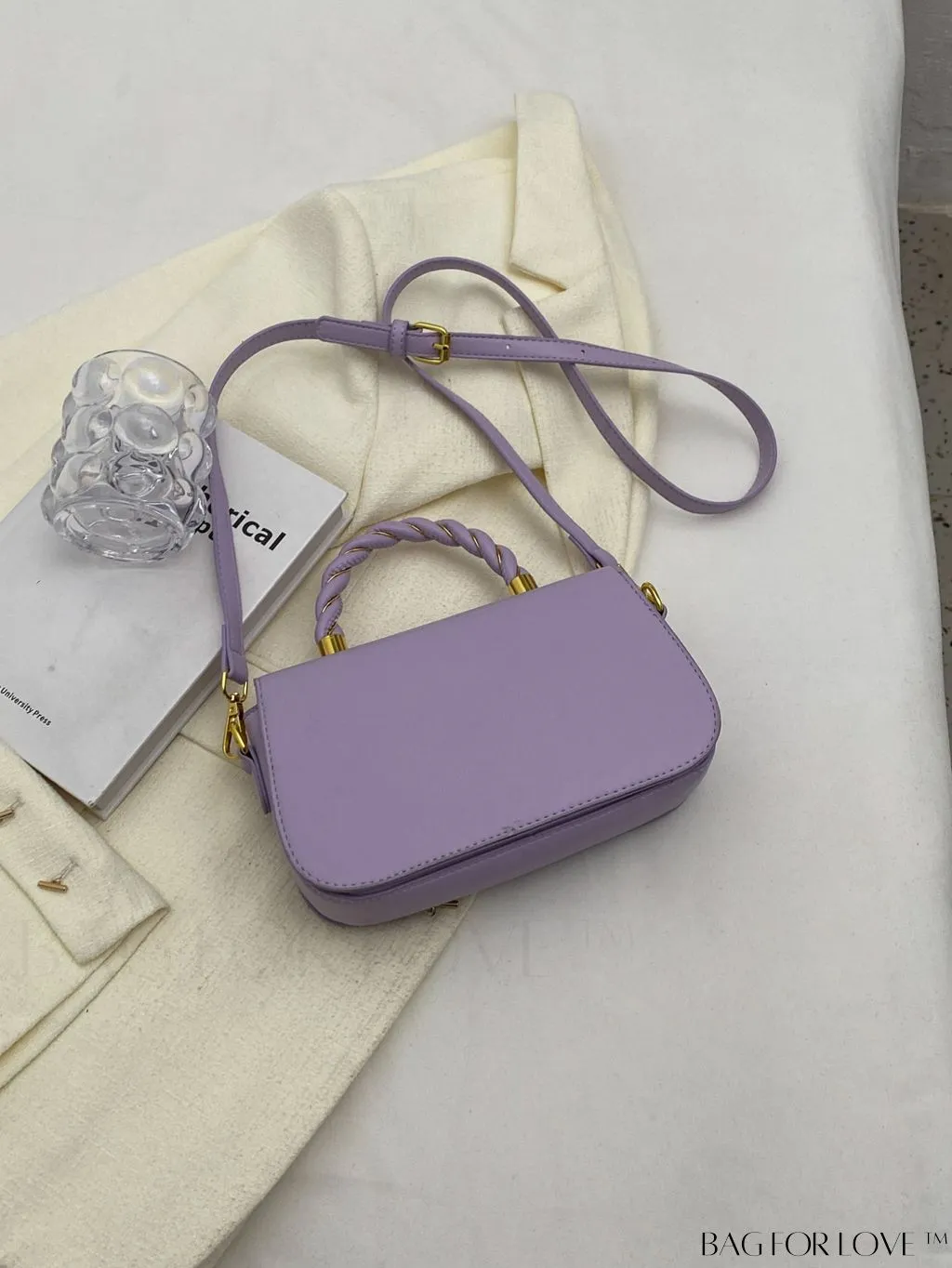BagForLove - Chic Twist Lock Tote with Stylish Solid Color Finish