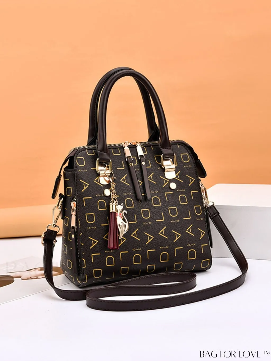 BagForLove - Chic Womens Adjustable Strap PU Leather Crossbody Bag with Pendant - Stylish Handbag