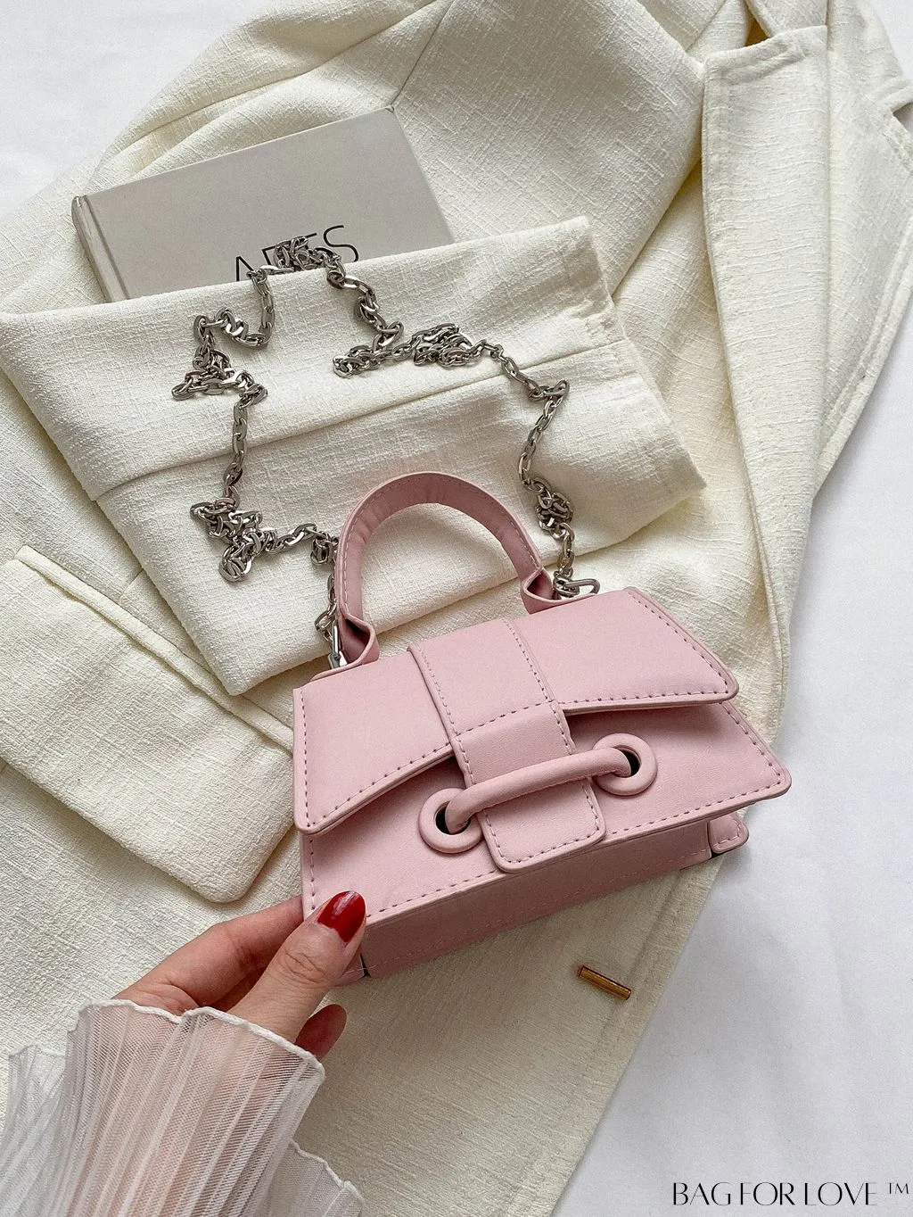 BagForLove - Compact Chain-Strap Square Handbag: Perfect for Phones, Lipstick, and Keys