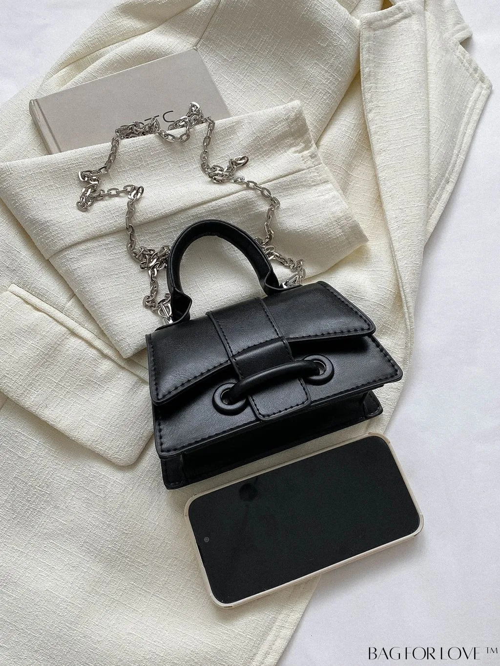 BagForLove - Compact Chain-Strap Square Handbag: Perfect for Phones, Lipstick, and Keys
