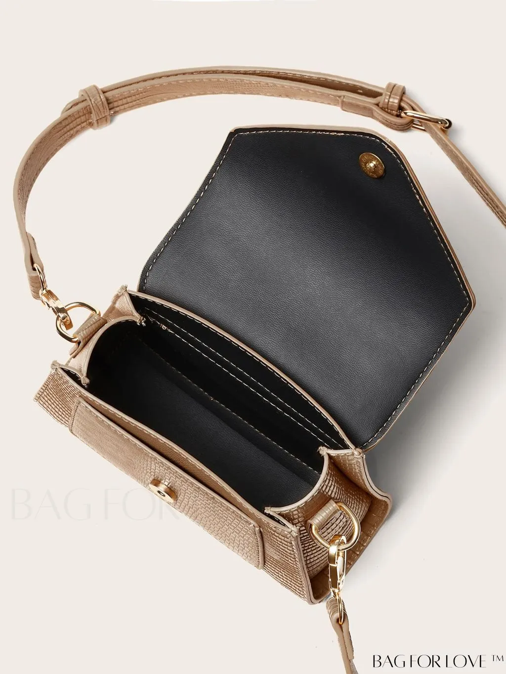 BagForLove - Compact Croc-Embossed Patent Satchel: Effortlessly Stylish and Luxurious