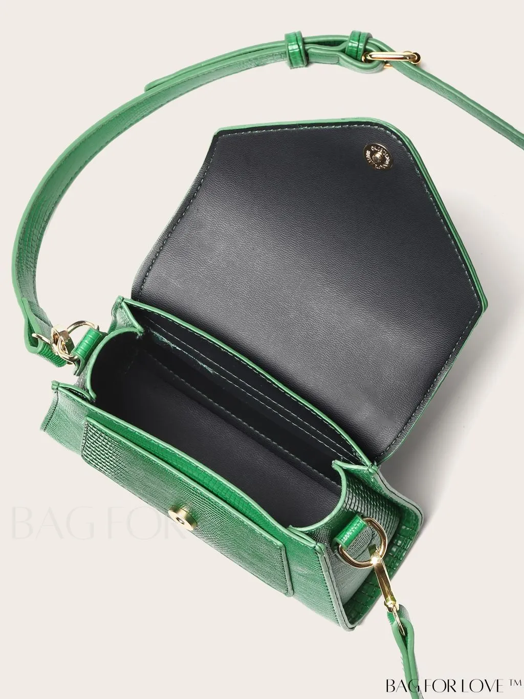 BagForLove - Compact Croc-Embossed Patent Satchel: Effortlessly Stylish and Luxurious