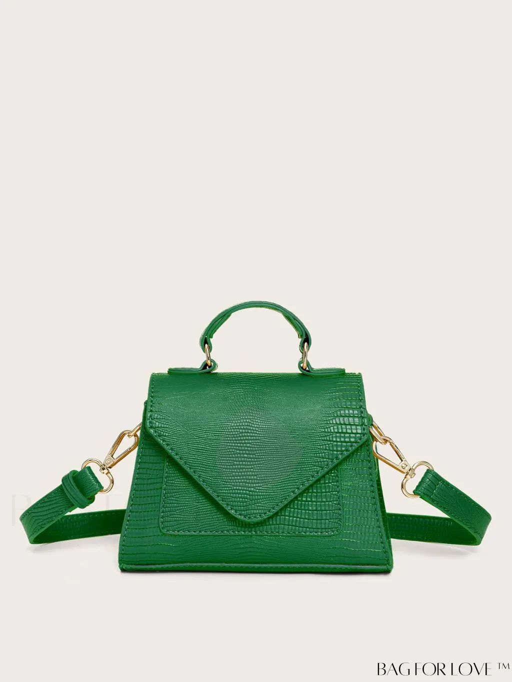 BagForLove - Compact Croc-Embossed Patent Satchel: Effortlessly Stylish and Luxurious