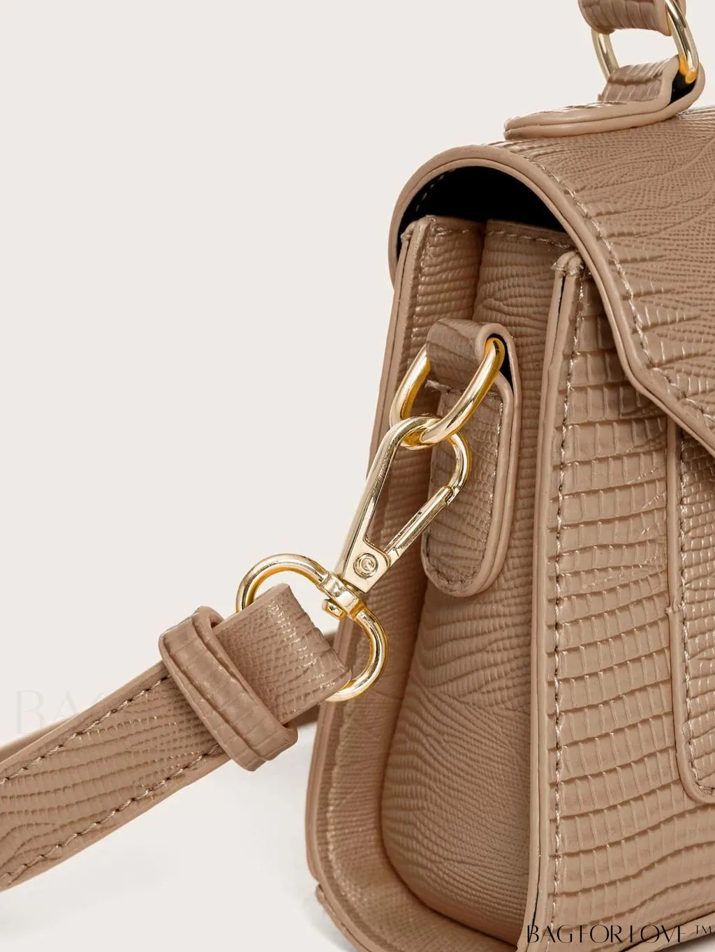 BagForLove - Compact Croc-Embossed Patent Satchel: Effortlessly Stylish and Luxurious