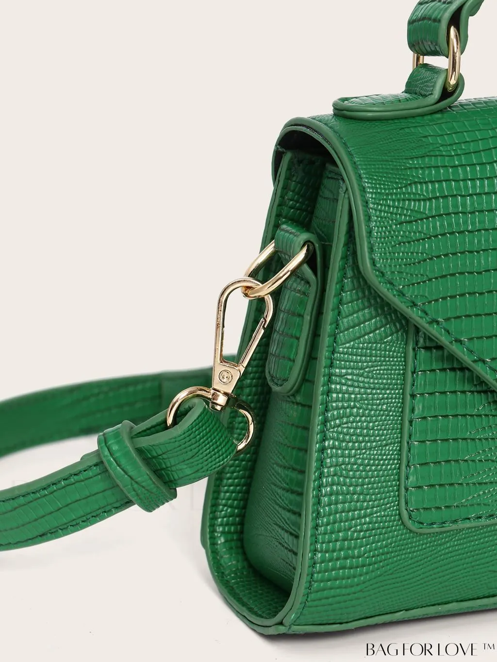 BagForLove - Compact Croc-Embossed Patent Satchel: Effortlessly Stylish and Luxurious